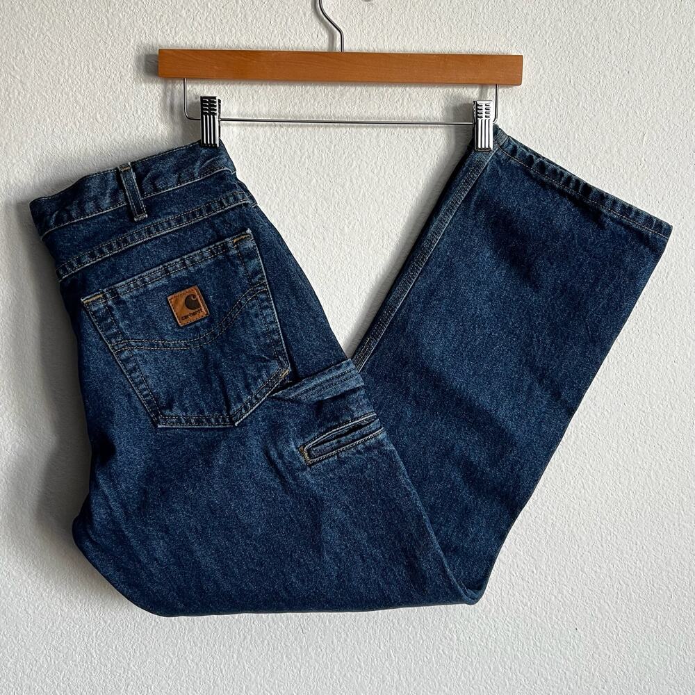 Carhartt blue jeans work wear carpenter pants